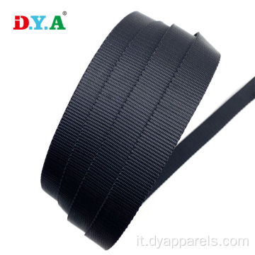 Cinghia di cinturino in nylon resistente da 25 mm cinguali in nylon nera